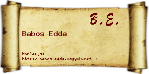 Babos Edda névjegykártya